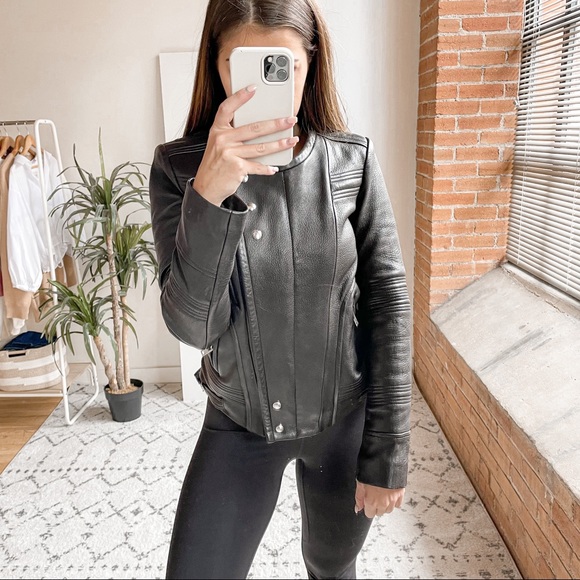 IRO Joss Lamb Leather Moto Jacket Black - Picture 3 of 8